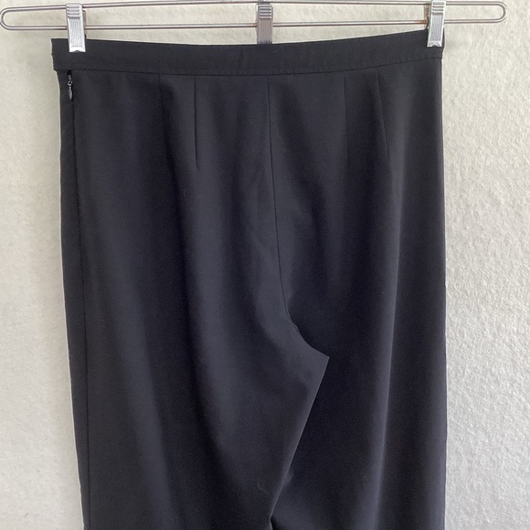Talbots Stretch Wide Leg Side Zipper Elegant Black Wool Blend Pants Size 12 - Picture 6 of 6